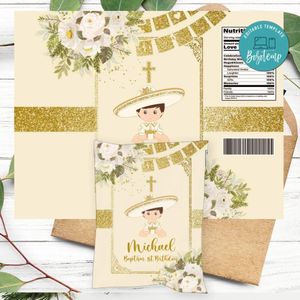 Charro bautizo Chip Bag Digital File Instant Download