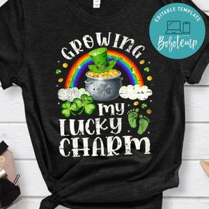 Growing my lucky Charm St Patricks Pregnancy Announcement PNG file template