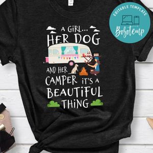 A Girl Her Dog And Her Camper It's A Beautiful Thing PNG file template