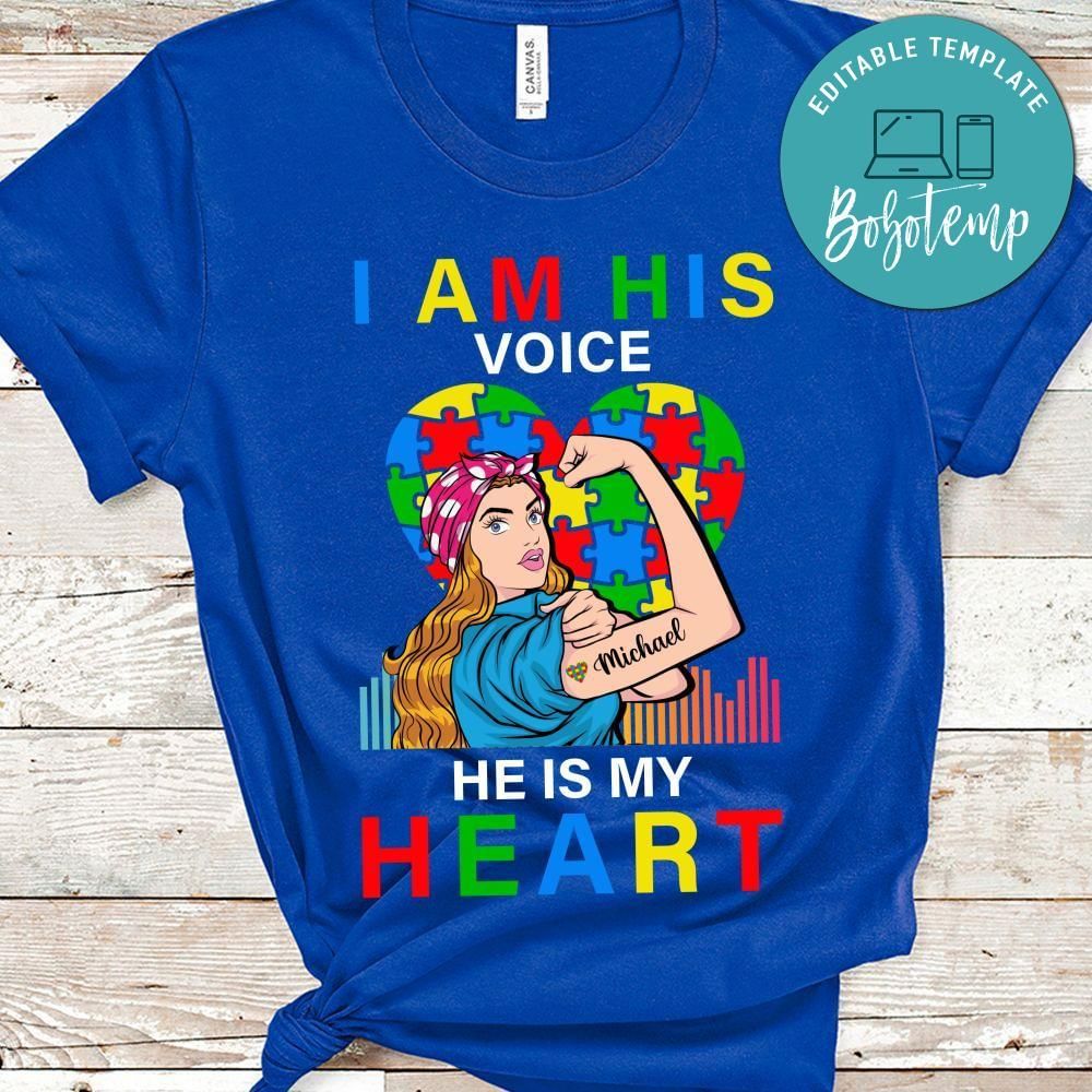 I'm his voice He is My Heart Autism T-Shirt