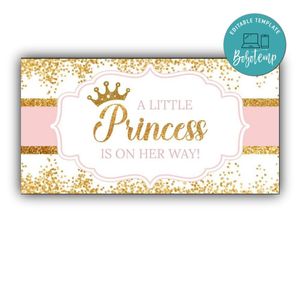 A little Princess Girl Baby Shower Facebook Event Photo Customizable Template Instant Download