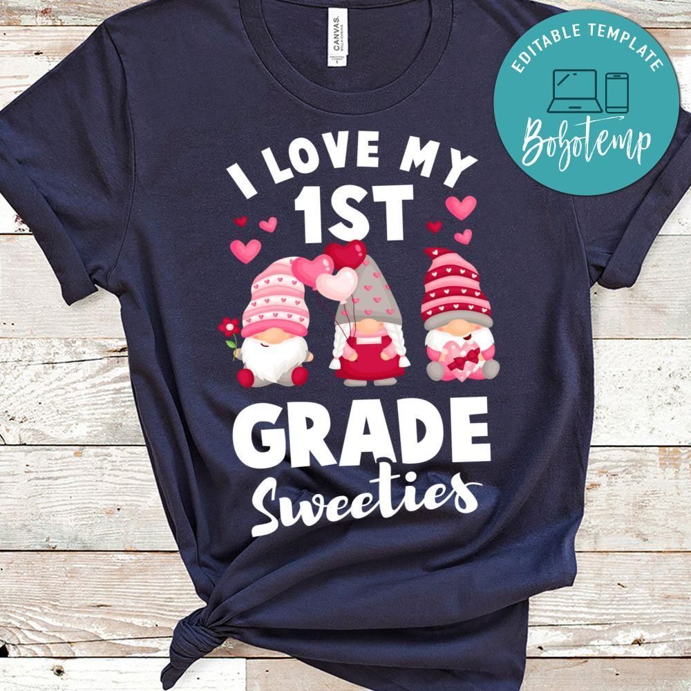 Cute 1st Grade Teacher Gnomes Valentines Day Costume Classic Unisex Shirt