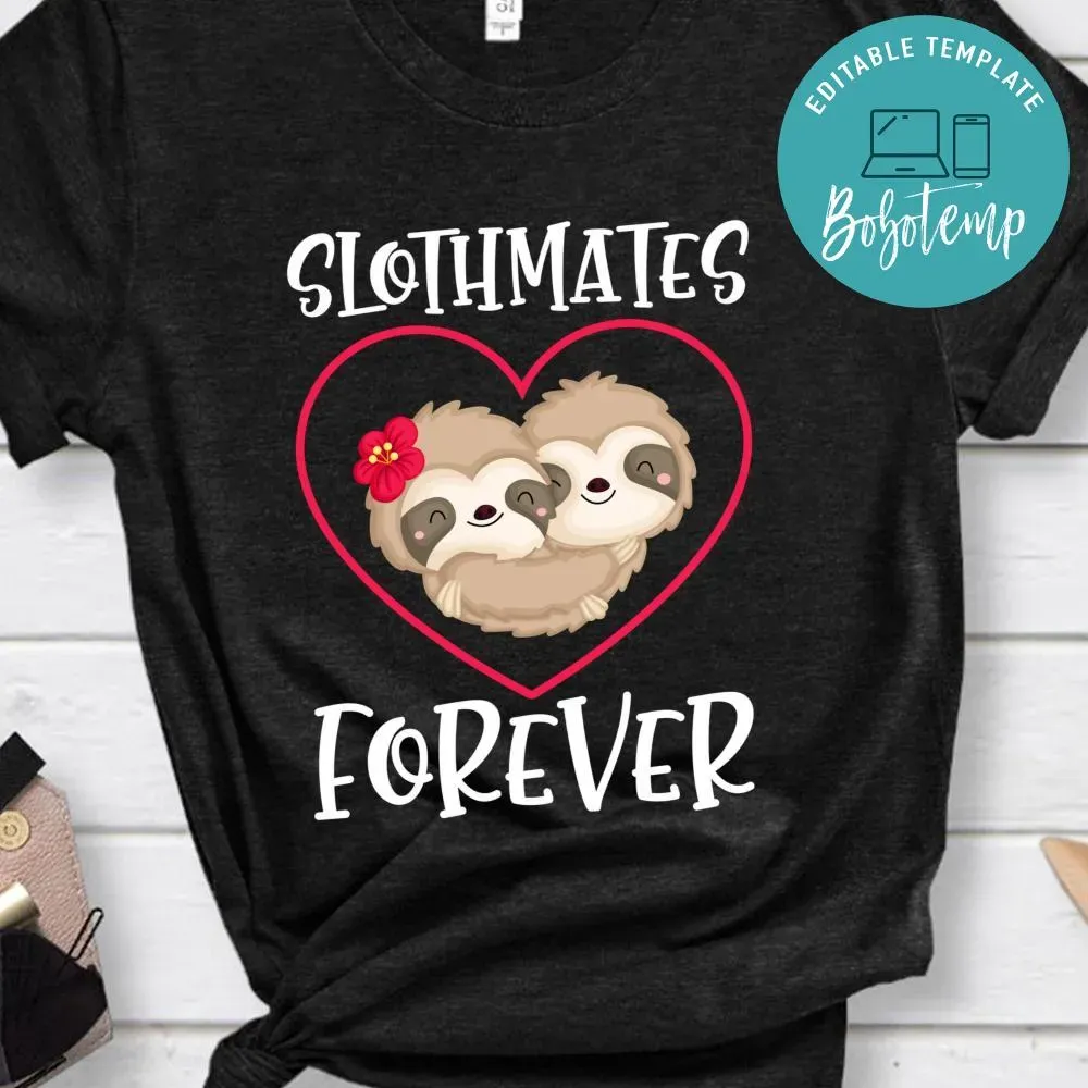 Sloth Valentines Shirt Girl Couples Sloths Gifts for Women T-Shirt