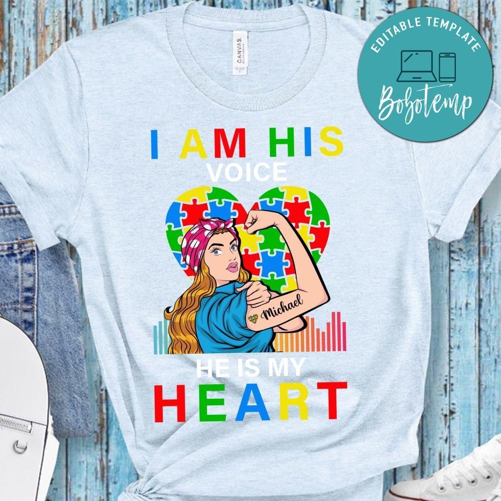 I'm his voice He is My Heart Autism T-Shirt