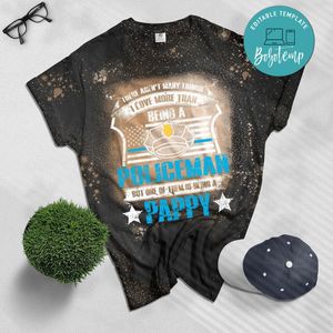 Police Grandpa T Bleached Shirt - Police Pappy Bleached Shirt