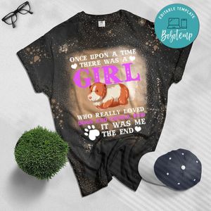 There Was A Girl Who Really Loved Dogs And Guinea Pigs Bleached T-Shirt