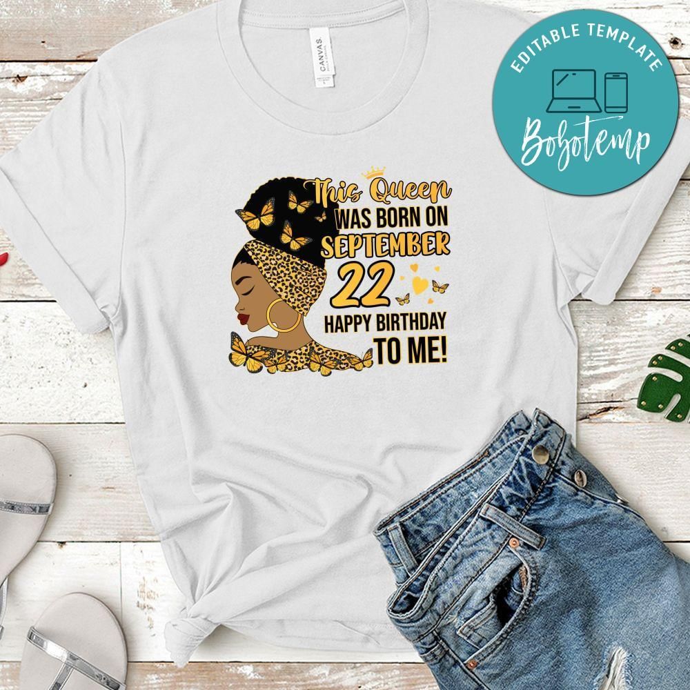 This Queen Was Born On September Birthday PNG file template