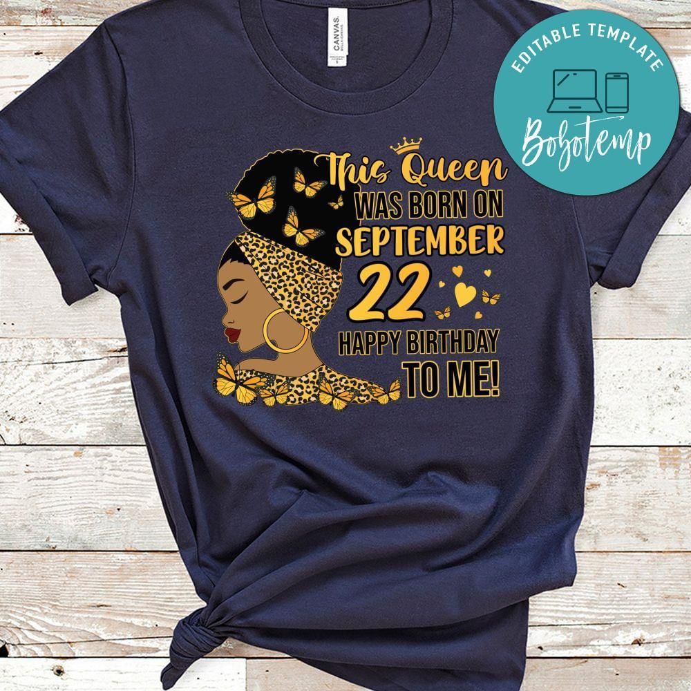 This Queen Was Born On September Birthday PNG file template