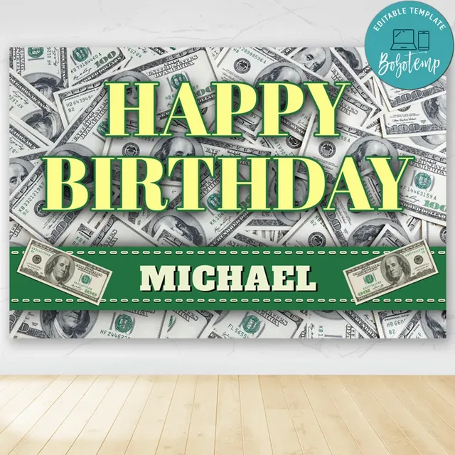 Money Birthday Party Banner Backdrop Printable Diy Bobotemp Money Birthday Party Banner Backdrop Printable Diy Bobotemp