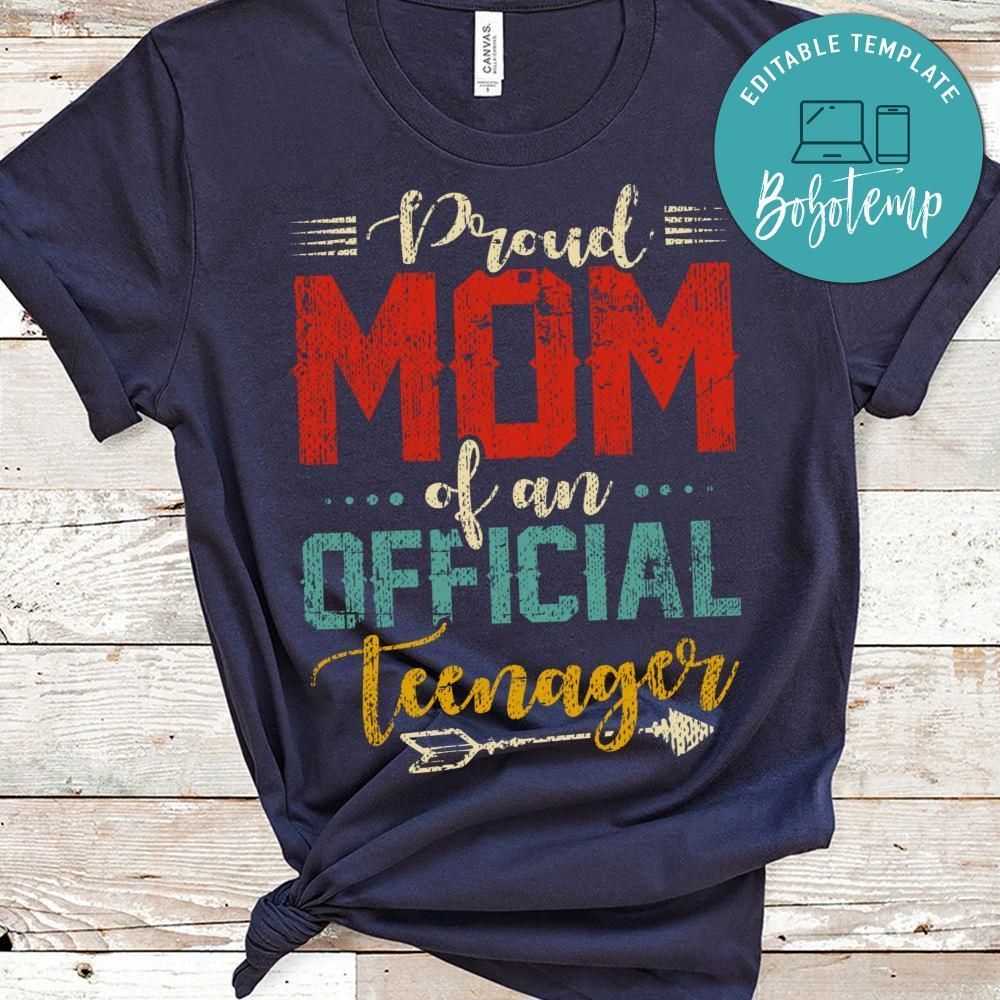 Proud Mom of Teenager 13th Birthday 13 Years Old Boys Girls Classic Unisex Shirt