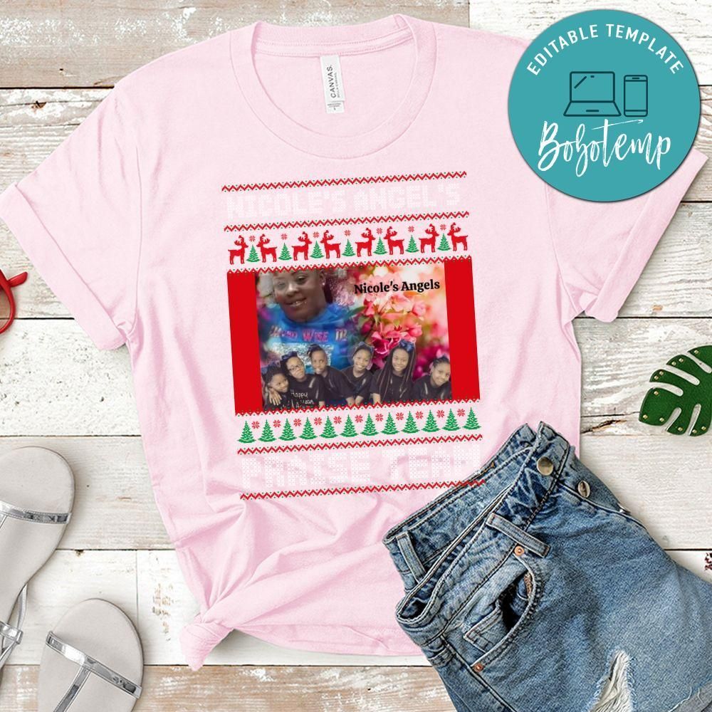 Christmas Custom Photo Team T-Shirt