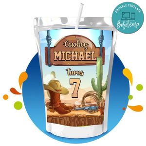 Western Capri Sun Labels Digital File Printable Instant Download