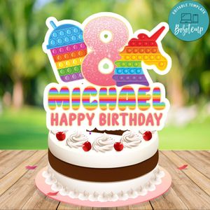 Fidget Cake Topper Customizable Template Instant Download