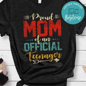 Proud Mom of Teenager 13th Birthday 13 Years Old Boys Girls Classic Unisex Shirt