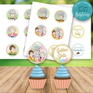 Golden Girls Birthday Cupcake Topper Digital File Printable Instant Download