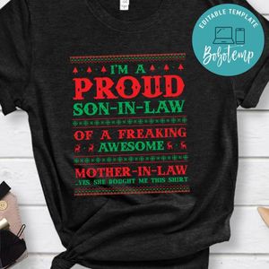 Mens Proud Son In Law Of A Freaking Awesome Mother In Law Classic Unisex T-Shirt