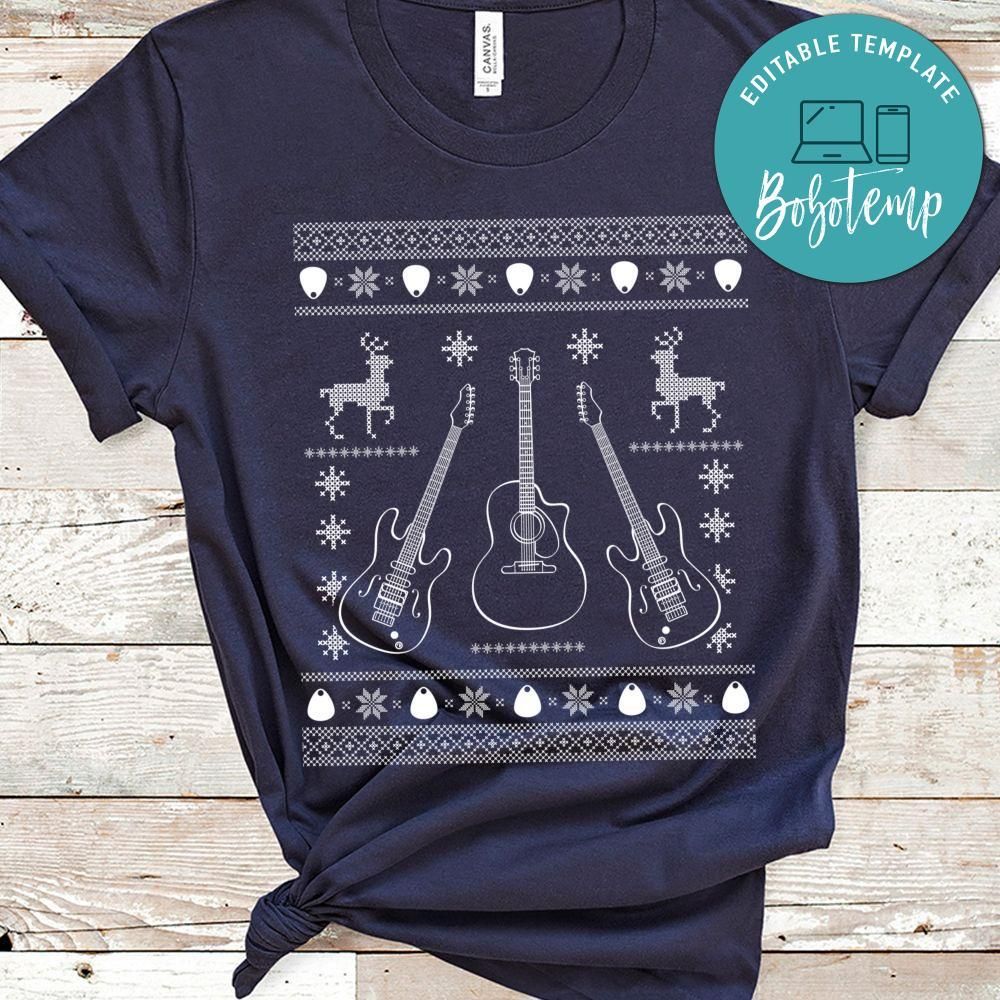Guitar Ugly Christmas Sweater Shirt