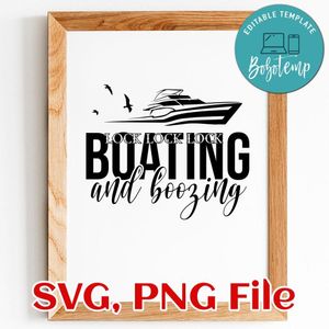 Boating and boozing SVG PNG file template