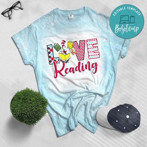 Cat In The Hat Love Reading Teacher Bleached Shirt