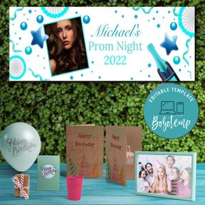 Prom Night Happy Birthday Banner Customizable Template Instant Download
