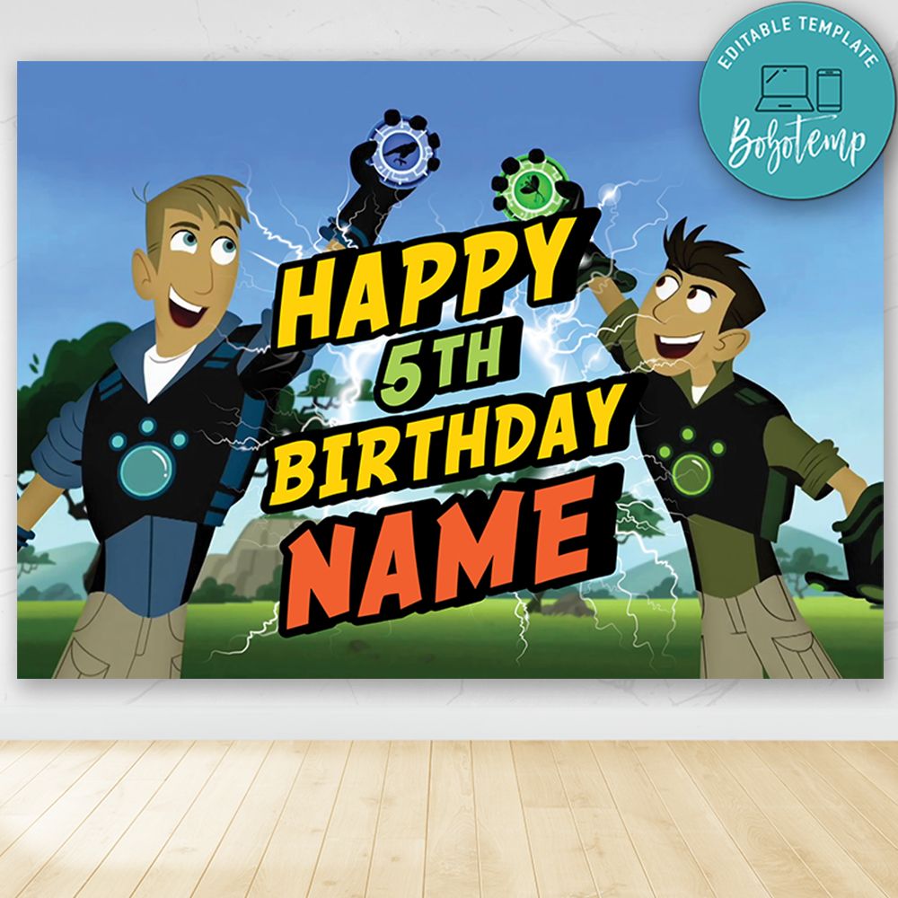 Paper Party Supplies Printable Wild Kratts Birthday Party Invitation 