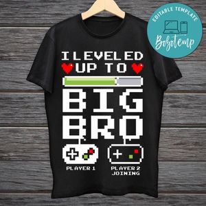 I leveled up to Big Bro!, Gamer New Brother Shirt PNG files Printable Instant Download