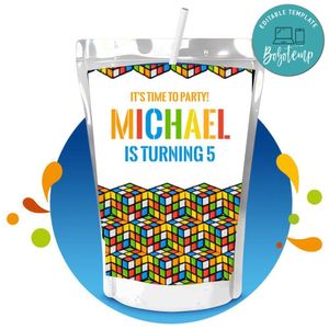 Rubik's cube Capri Sun Labels Digital File Printable Instant Download