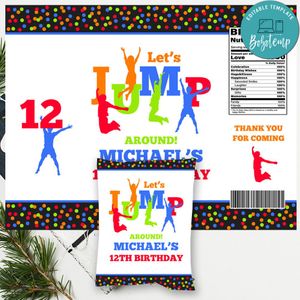 Jump party Chip Bag Digital File Instant Download