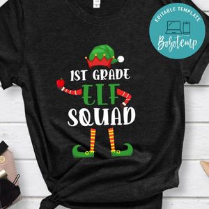 1st Grade Elf Squad Funny Elementary Teacher Christmas Gifts PNG file template
