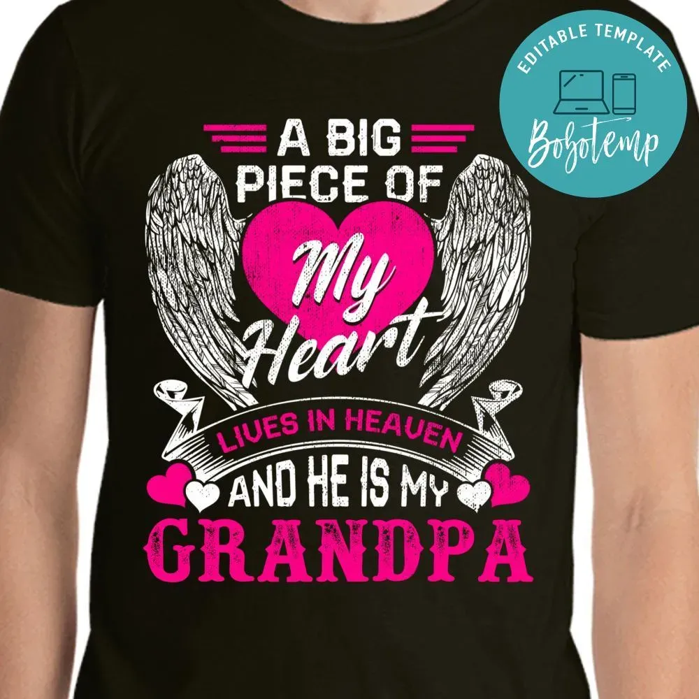 Custom Personalized Dad In Heaven Canvas - Memorial Gift Idea - A Piece Of My Heart Lives In Heaven And He Is My Dad