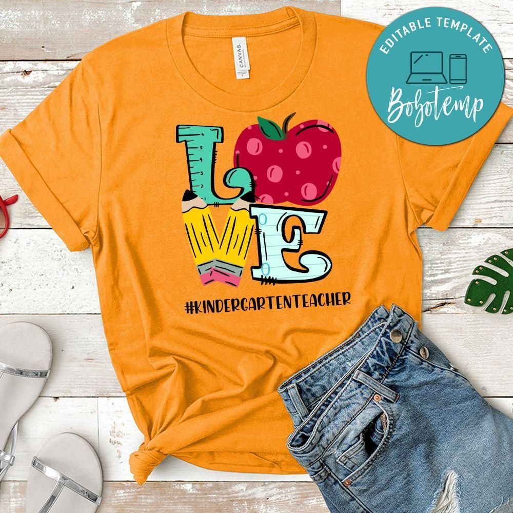 Love Kindergarten Teacher PNG file template