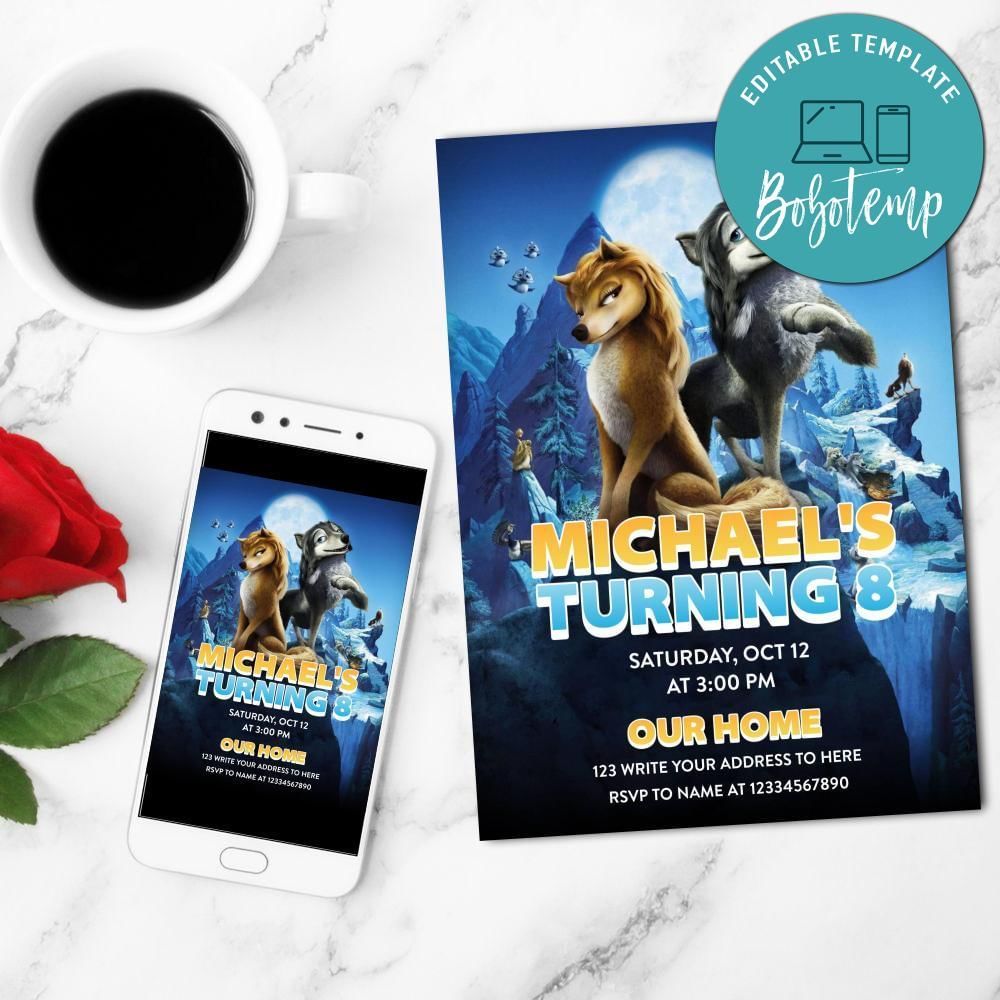 Alpha and Omega Birthday Invitation Customizable Template Instant Download