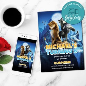 Alpha and Omega Birthday Invitation Customizable Template Instant Download