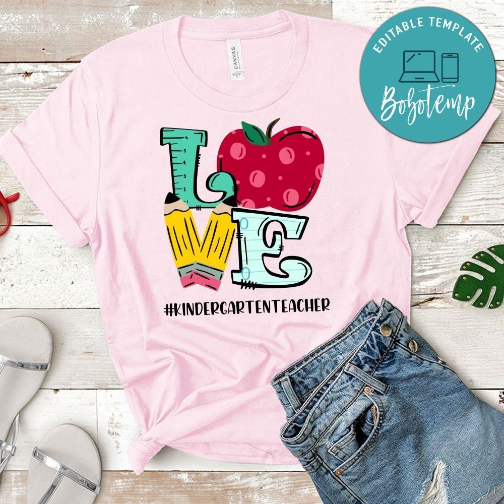 Love Kindergarten Teacher PNG file template