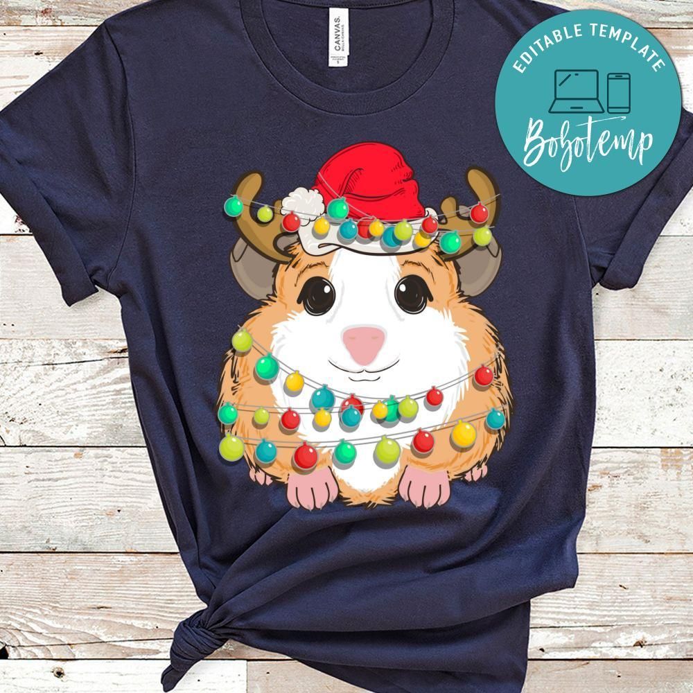 Funny Guinea Pig Christmas Reindeer Christmas Gift Shirt