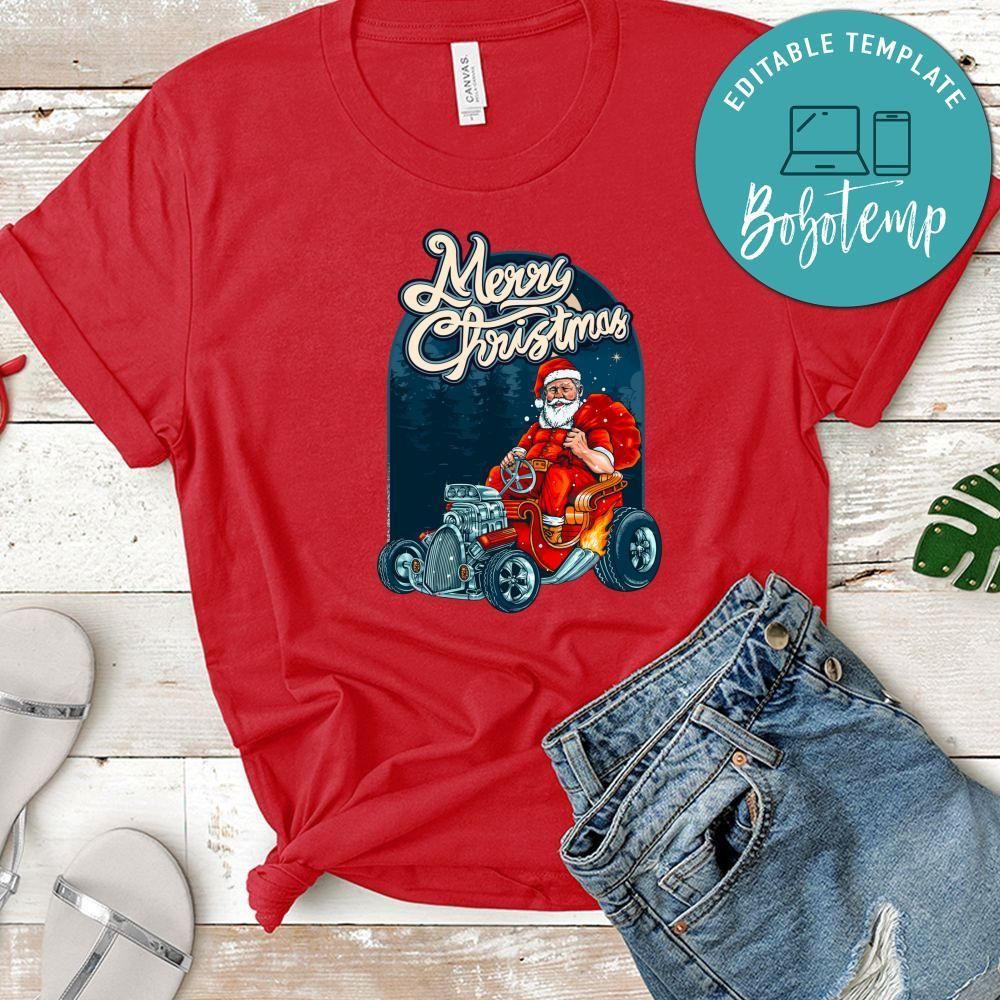 Merry Christmas, Santa Claus Hot Rod Shirt