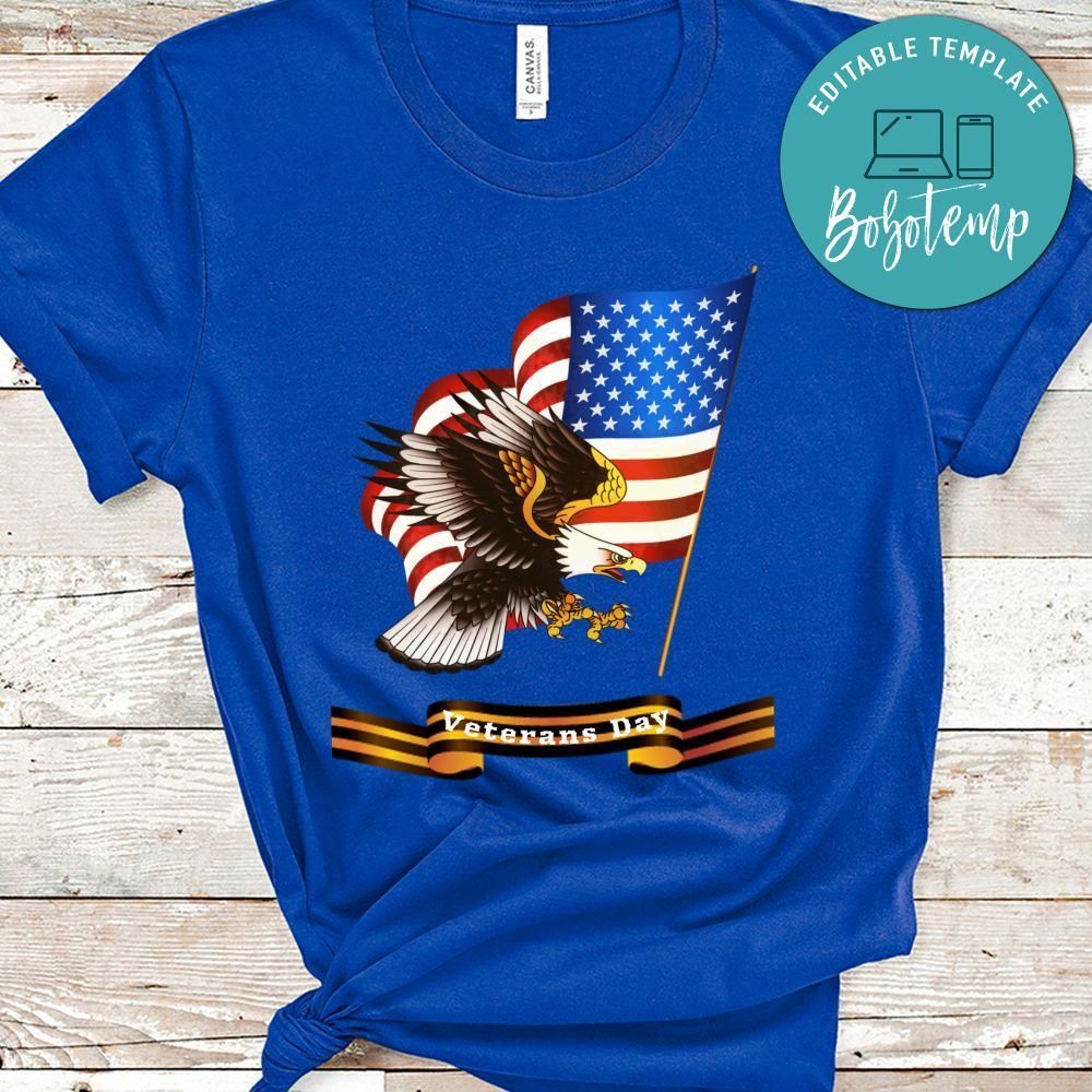 Veteran Day Eagle American Flag Tshirt