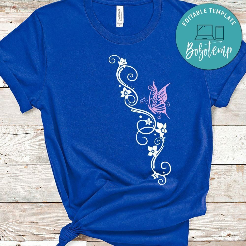 Flower Butterfly Custom Color Shirt