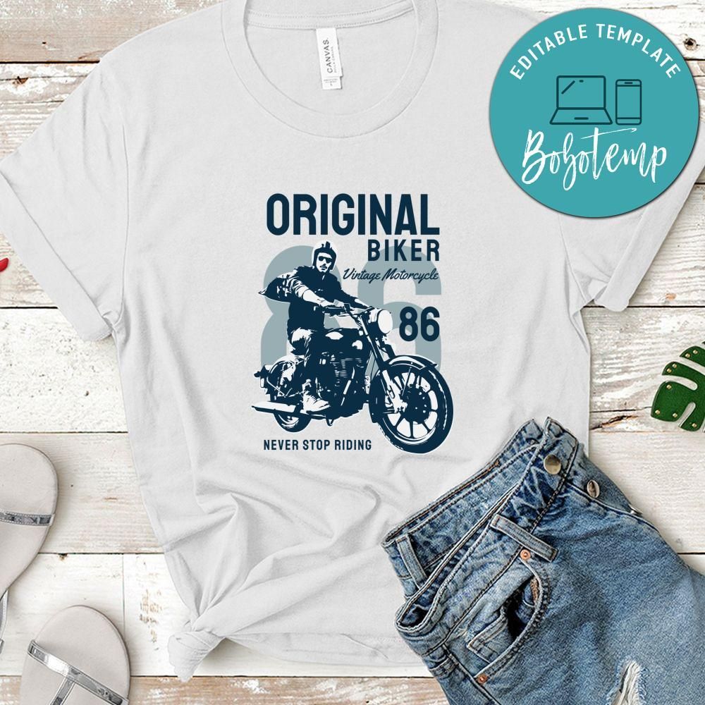 Original Biker Vintage Motorcycle Never Sto Riding Shirt