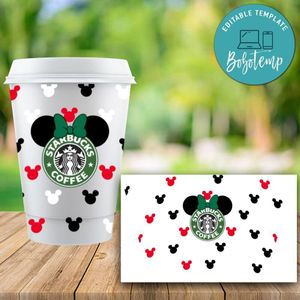 Starbucks Wrap Mickey PNG File template Instant Download