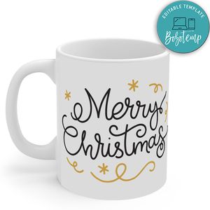 Merry Christmas Typography No19 Mug