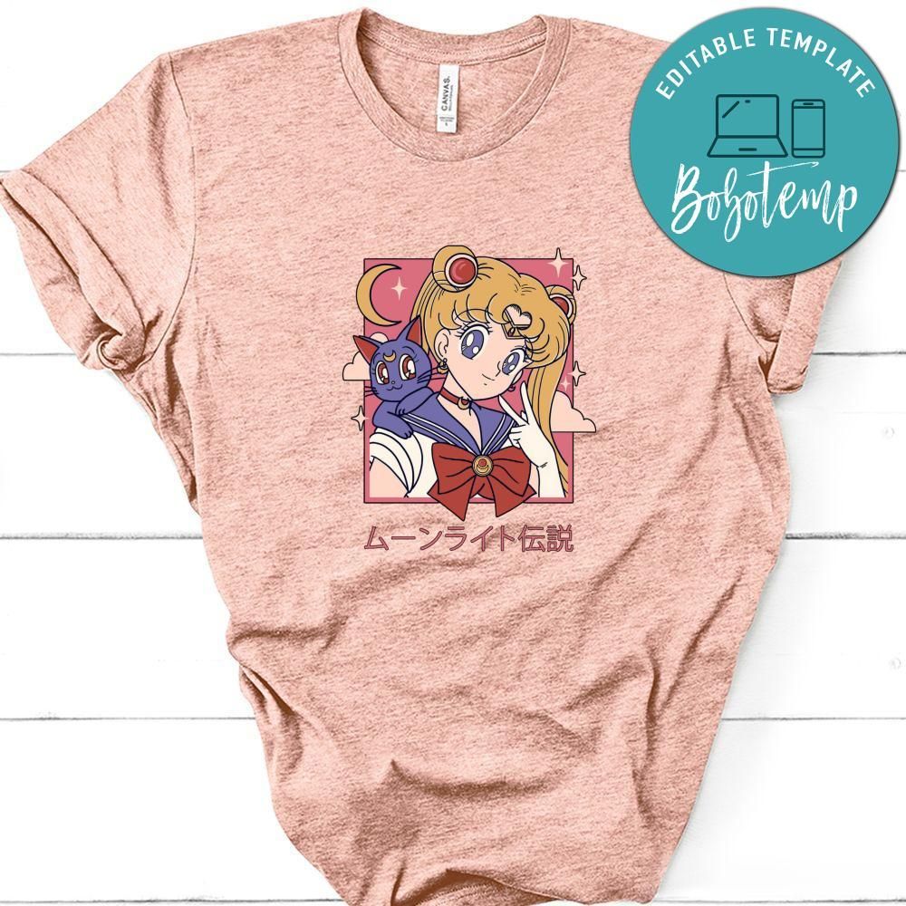 Sailor Moon With Cat Shirt, Anime Shirt