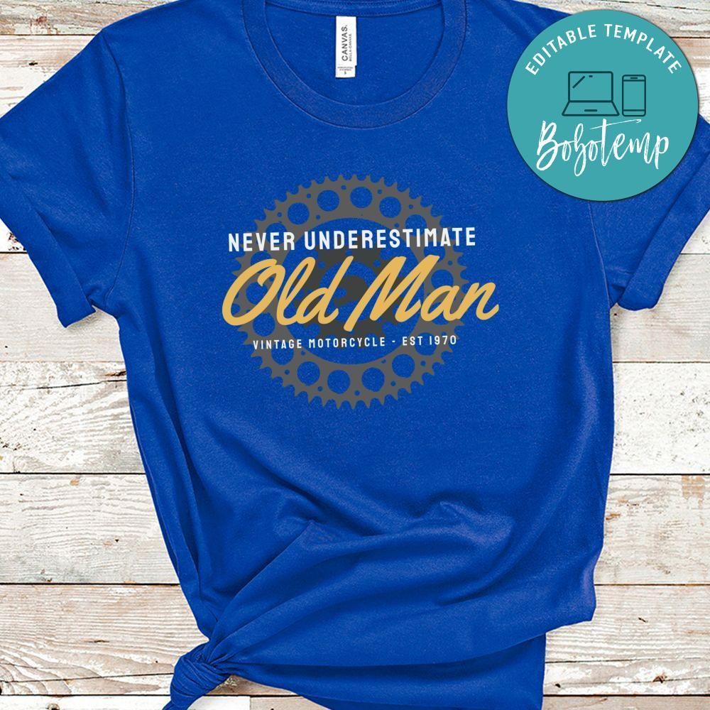 Never Underestimate Old Man Vintage Motorcycle Est 1970 Shirt