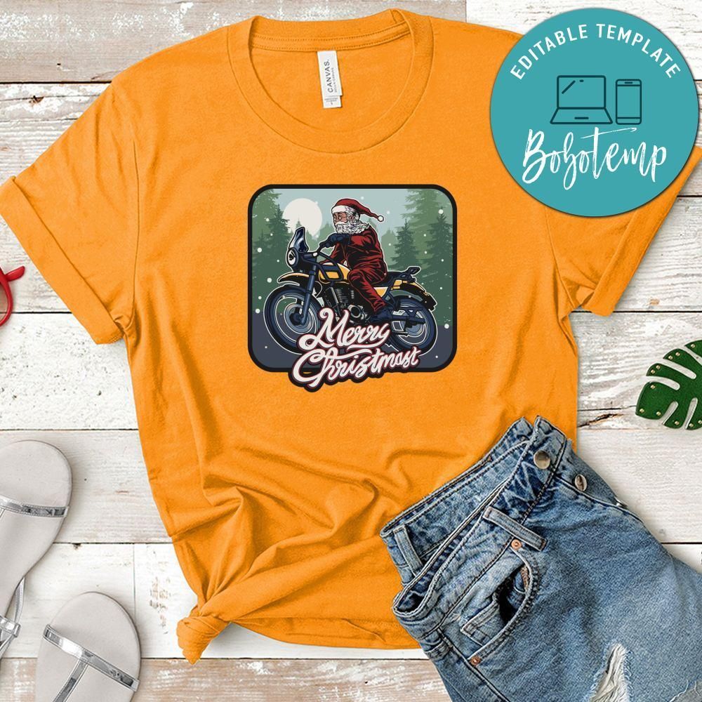 Merry Christmas, Christmas Santa Claus Riding Motorcycle Shirt