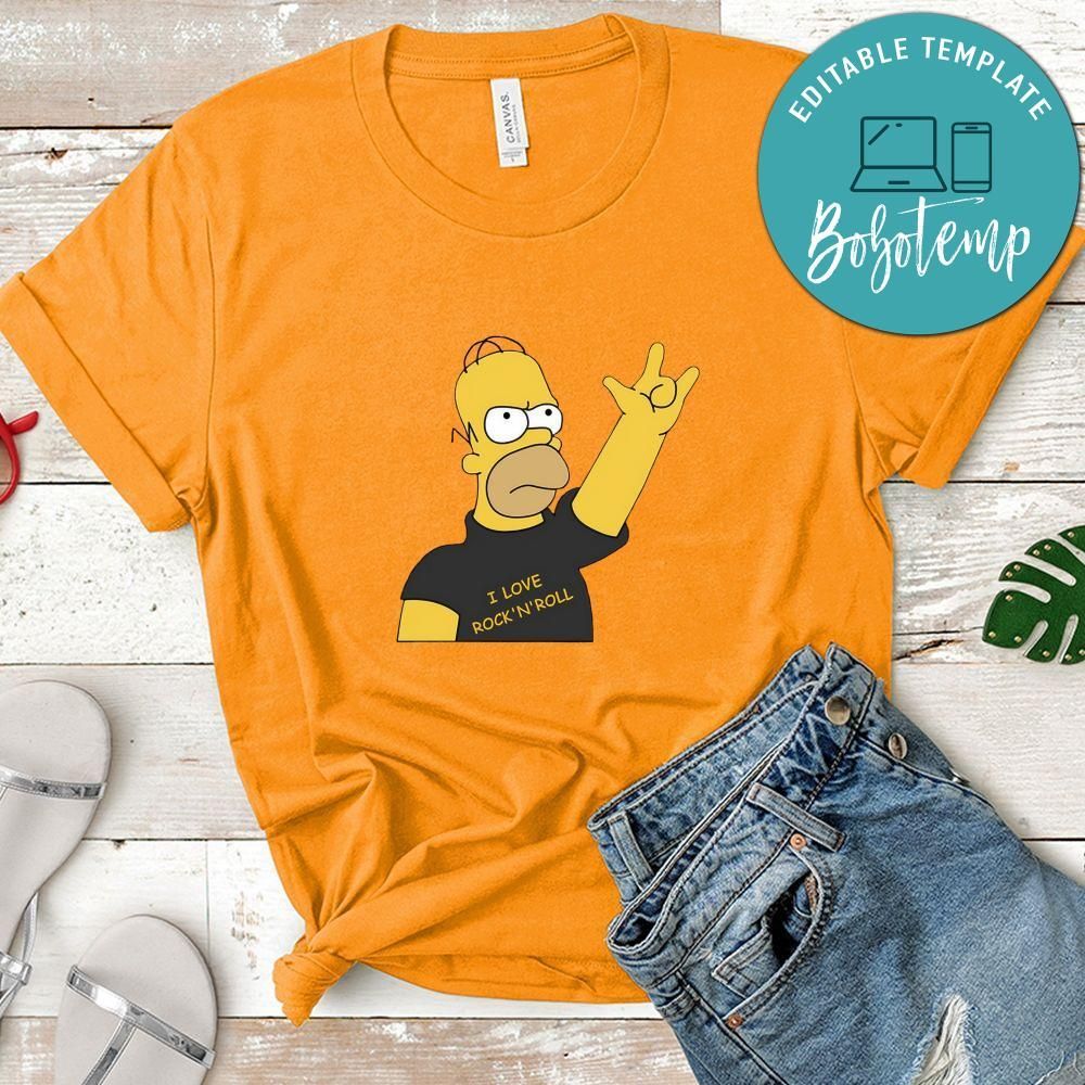 Homer Simpson I Love Rock'N'Roll Shirt