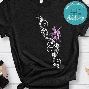 Flower Butterfly Custom Color Shirt