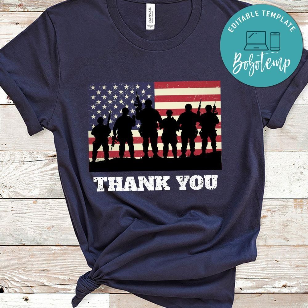 Thank You Veterans USA Flag Patriotic T-shirt