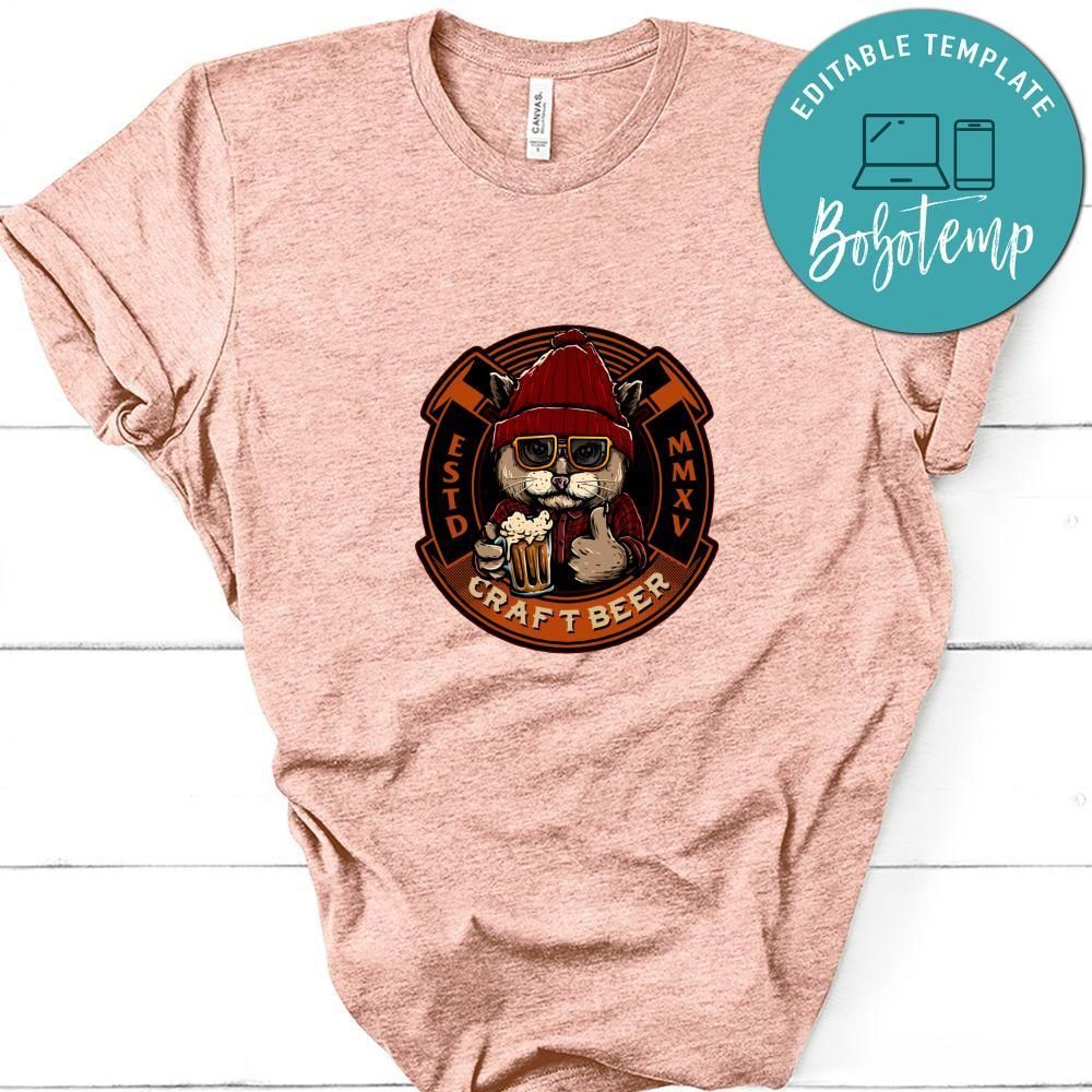 Cat With A Glass Of Beer Shirt