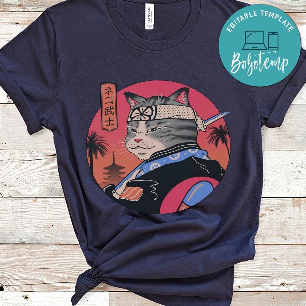 Japon Samurai Cat Shirt