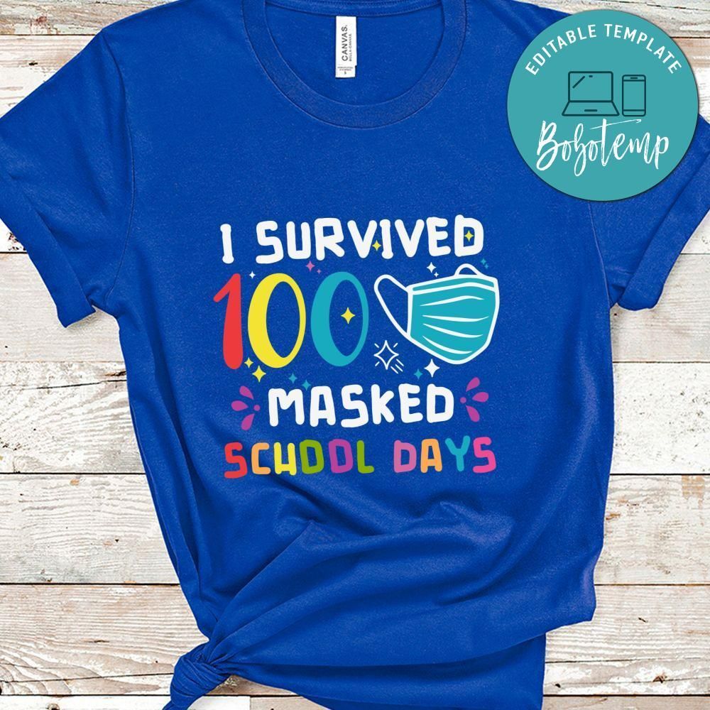 Masked 100 Days School Teacher Student Shirt